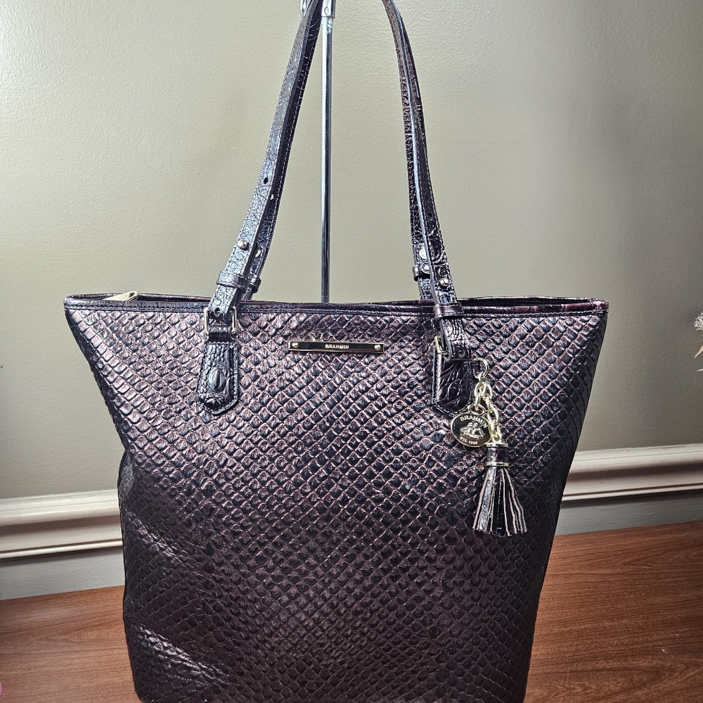 Brahmin Bronze Java Asher Melbourne leather Tote handbag
